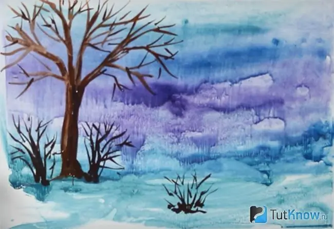 Drawing winter landscape