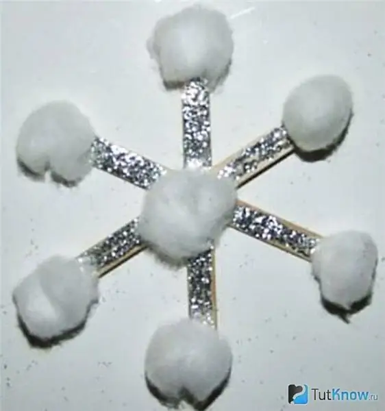 Shiny cotton wool snowflake