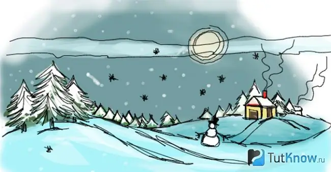 Dessin de paysage d'hiver