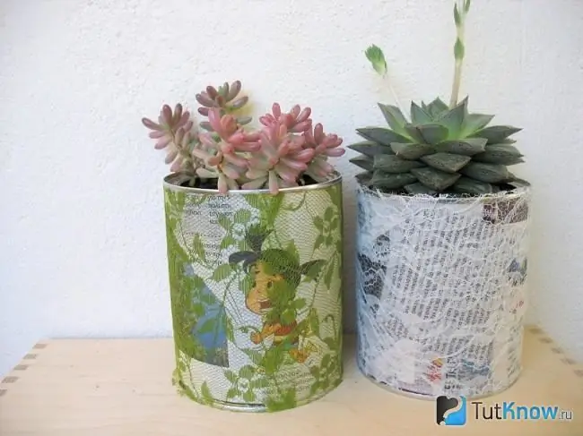 Two do-it-yourself flower pots