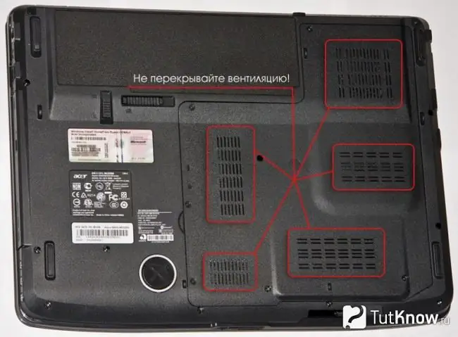 La computadora portátil se sobrecalienta