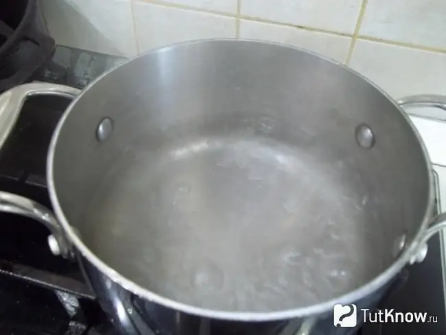 The broth is brought to a boil