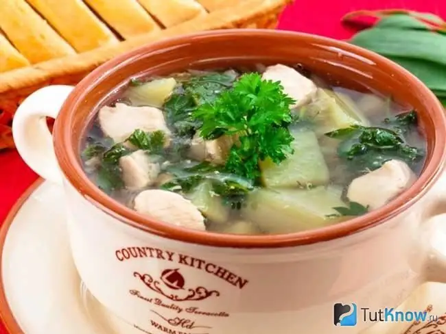 Nettle soup with white cabbage