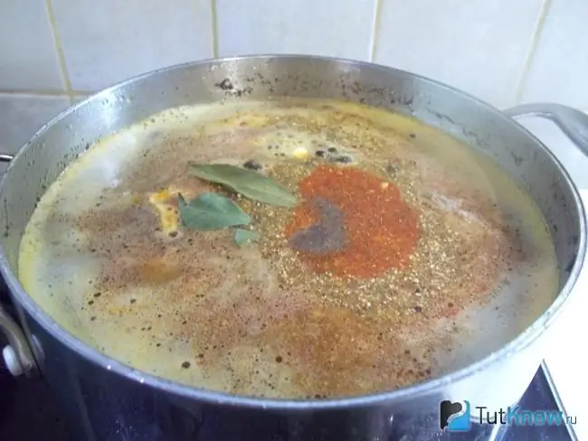 Soup seasoned with spices