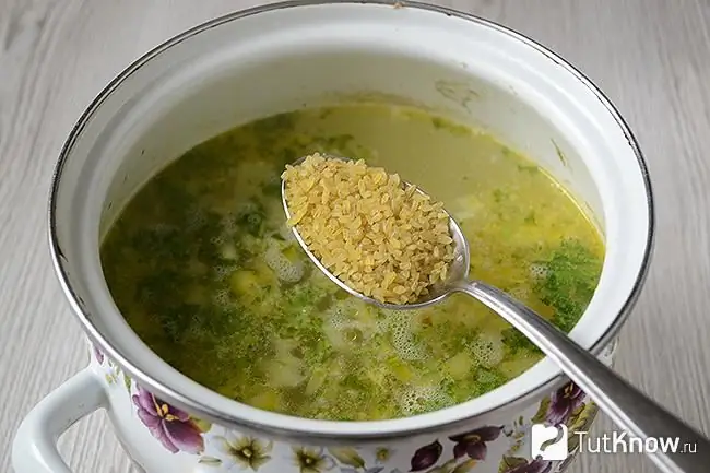 Adding bulgur to soup