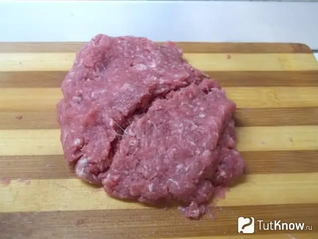 Minced meat beaten off