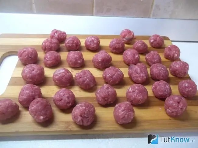 Meatballs formed