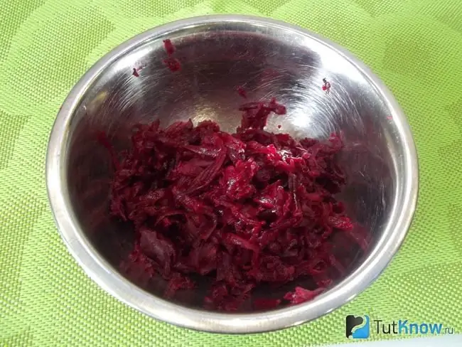 Boiled beets grated