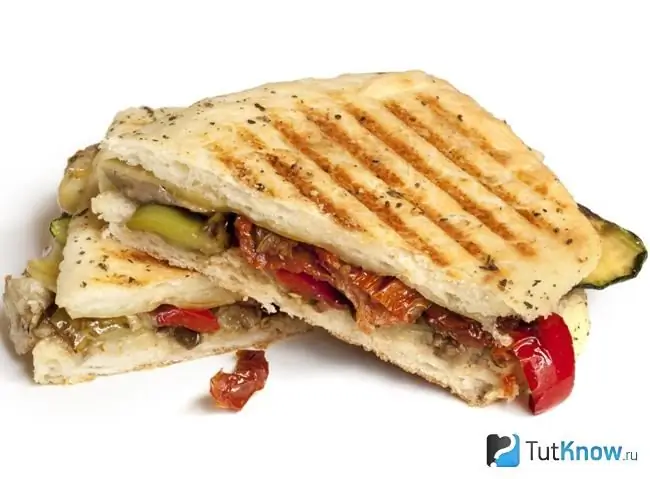 Panini with grilled vegetables