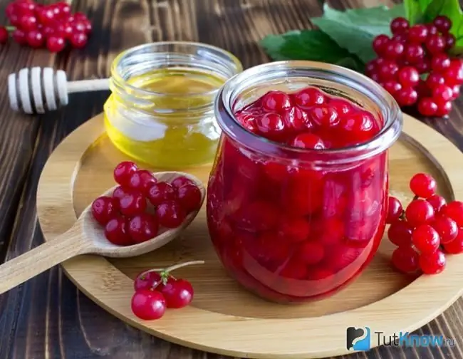 Viburnum jam with honey and lemon