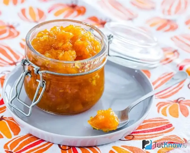 Pumpkin jam in a jar