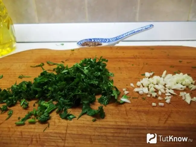 Chopped parsley and garlic