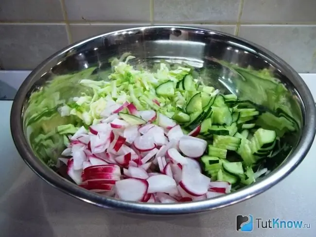 Radish cut into half rings