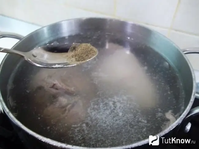 Black pepper added to the pot