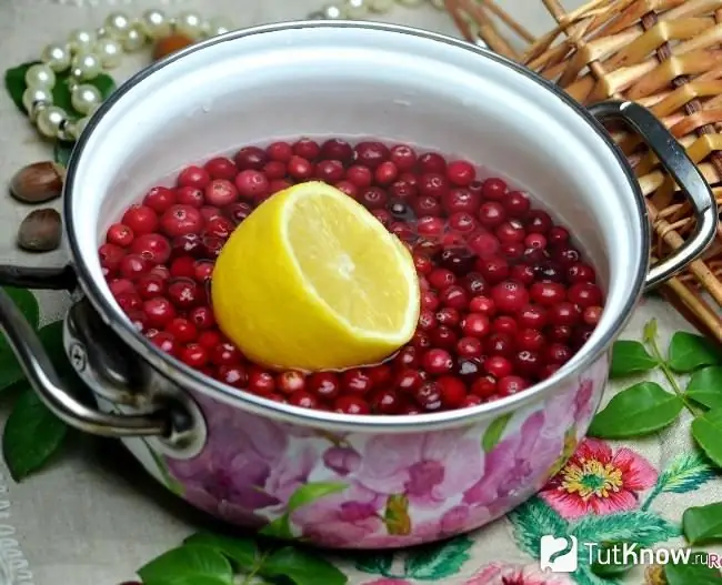 Geléia de cranberry com limão para o inverno