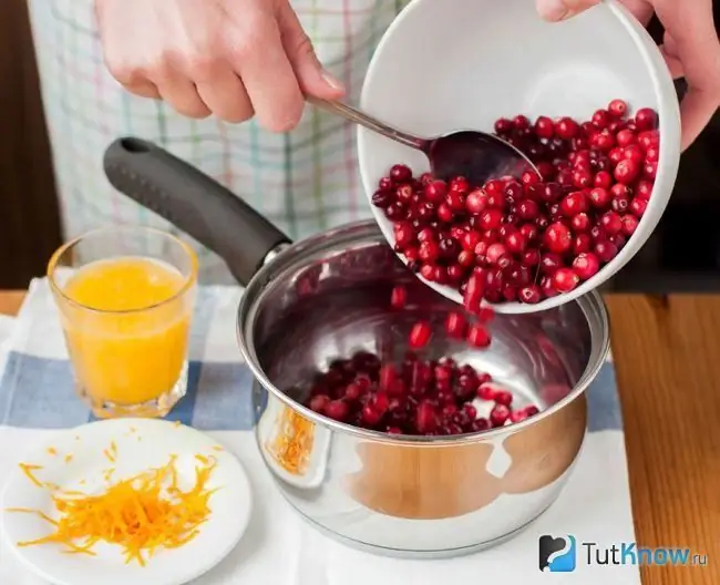 Harvesting cranberries for the winter