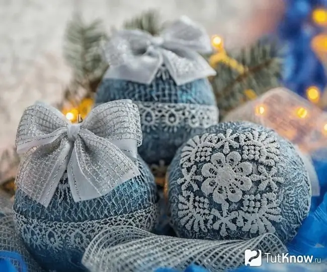 Christmas balls made of fabric