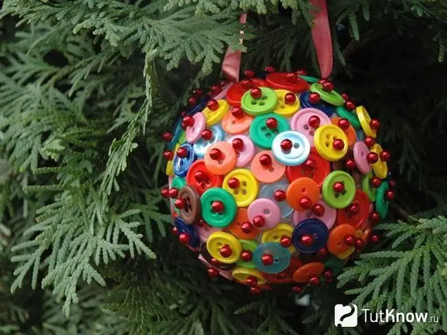 Christmas ball made of buttons