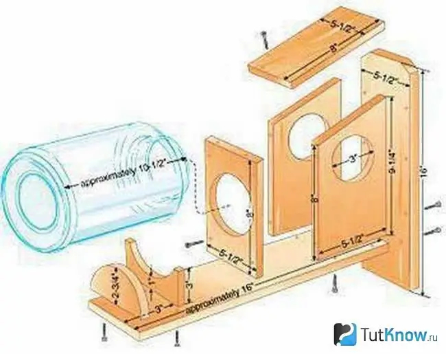 Drawing of a house with a feeder