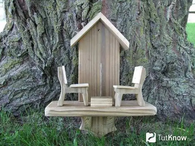 Feeder with high chairs for squirrels