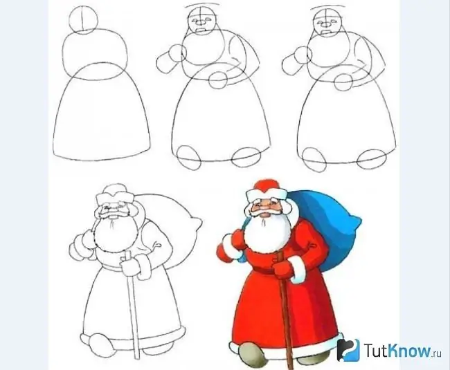 Dibujo por fases de Santa Claus