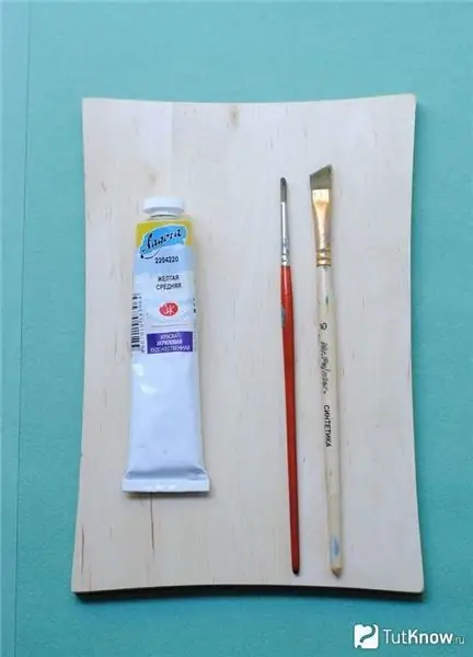 Materials and tools for painting a kitchen board