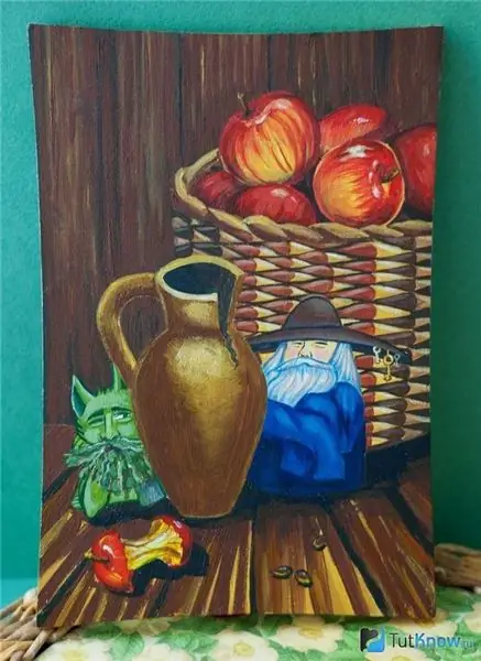 Pintura terminada sobre tablero de cocina