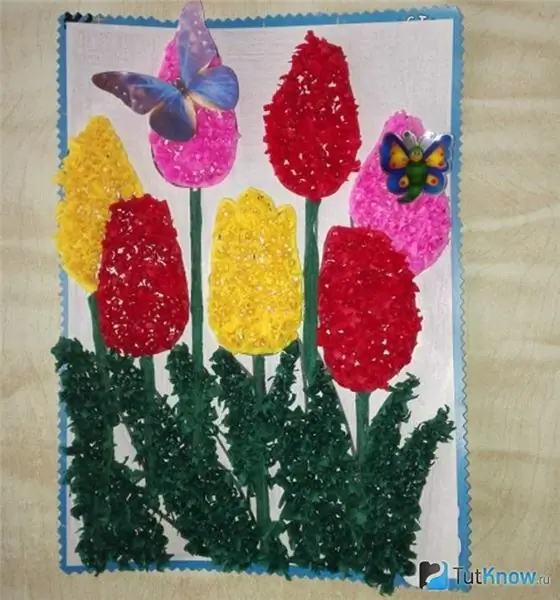 Cuadro de papel de primavera de bricolaje