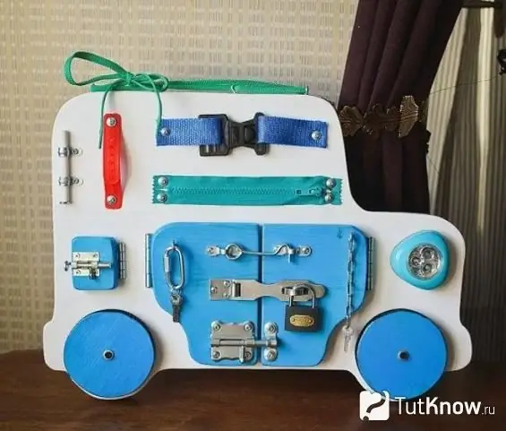 Busyboard in the form of a car