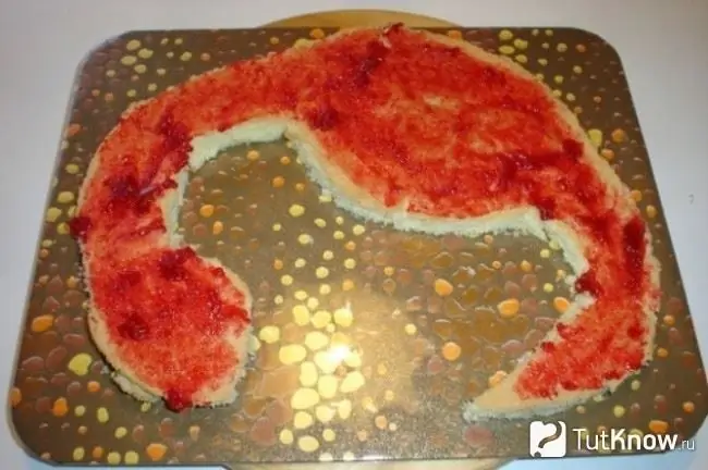 Dinosaur-shaped biscuit cake