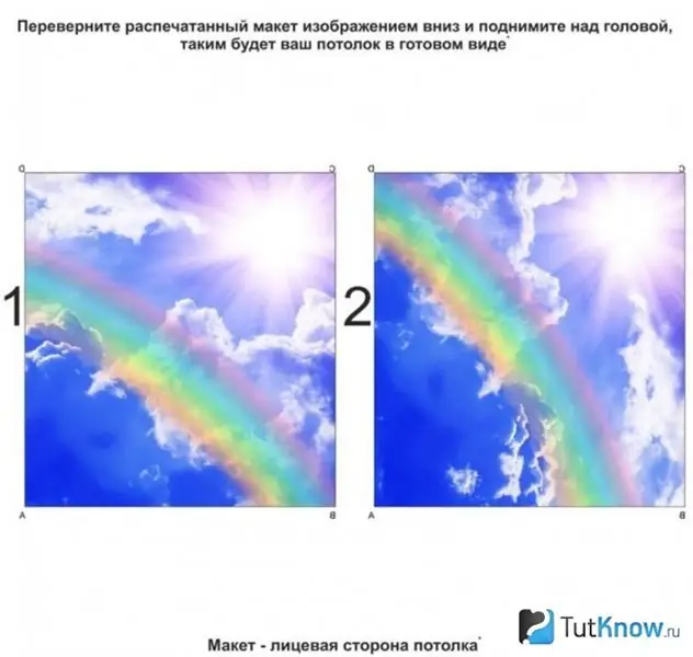 Aspectul tavanului întins cu imprimarea fotografiilor