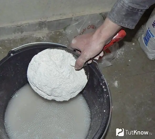 Preparación de una mezcla para hacer una piedra