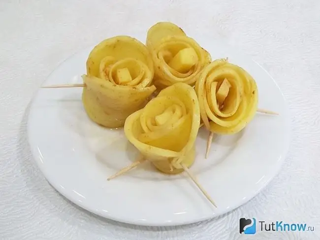 Rosas de patata formadas