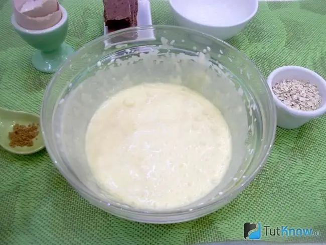 Sour cream with eggs mixed