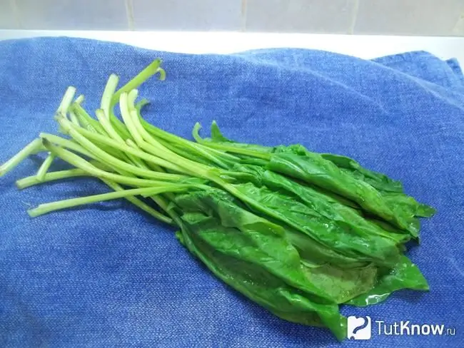 Spinach is drying