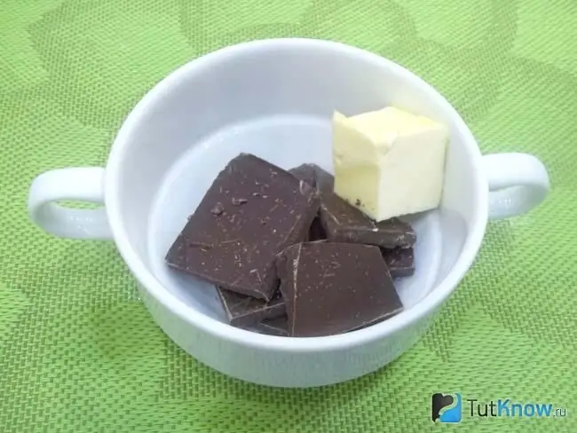 Chocolate combined with butter