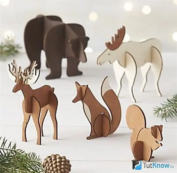 Animals made of cardboard