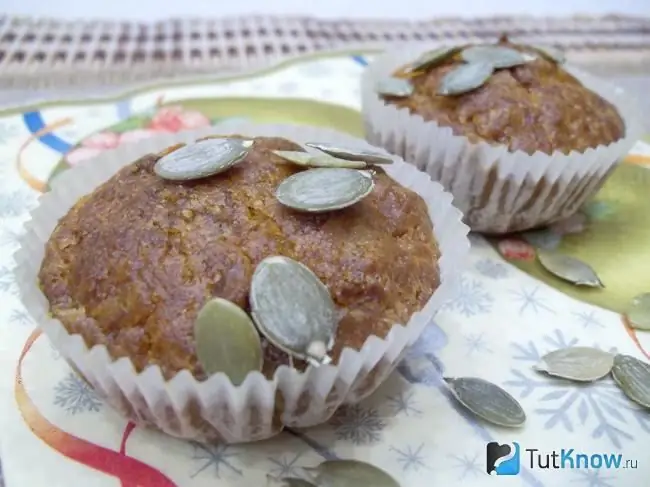 Gereed-om-te-gebruik pampoenmuffins met gemmer