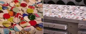 Cercles en carton pour décorer les plateaux de table à partir de cassettes vidéo