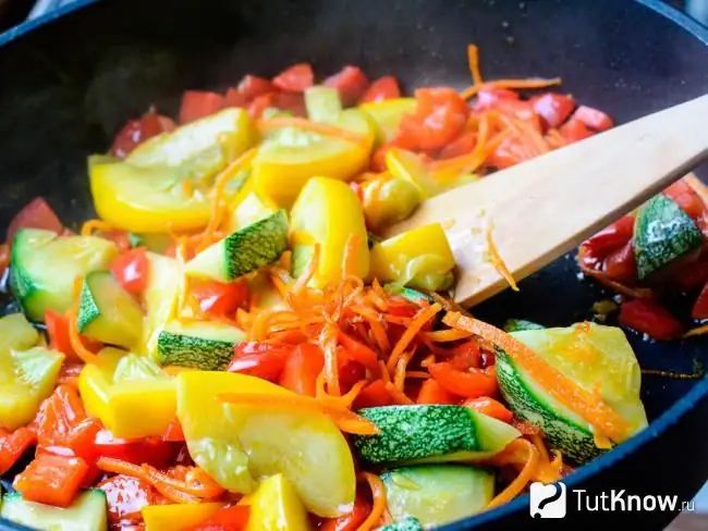 Cooked vegetables in a slow cooker