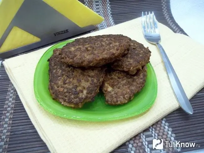 Potongan hati dan oatmeal siap pakai