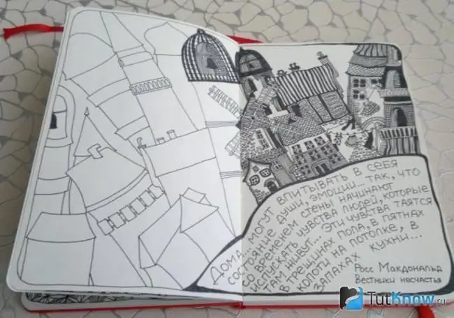 رسم المدينة بأسلوب zentangle والعبث