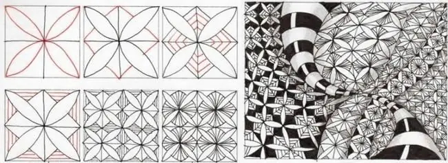 Karmaşık zentangle deseni