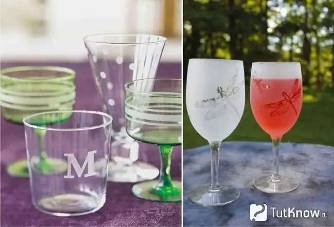 Options pour peindre des verres pour 15 ans de mariage