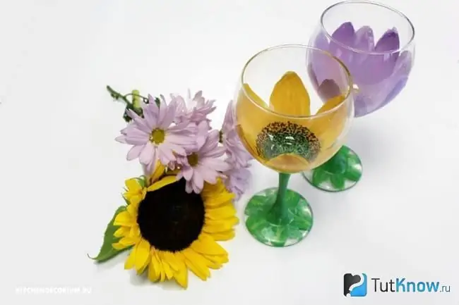 Verres peints pour 15 ans de mariage