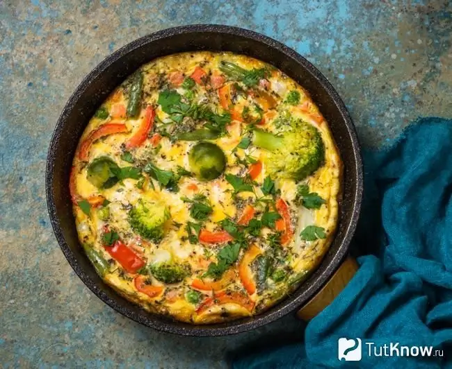 Frittata med broccoli og peberfrugt