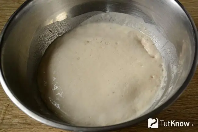 Yeast in a metal bowl