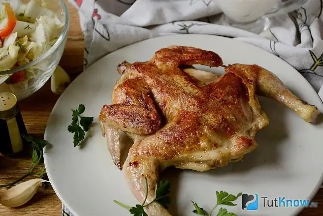 Tabac de poulet sur une assiette